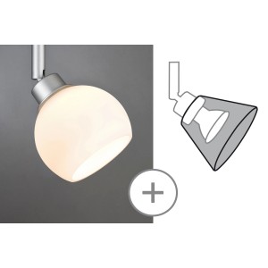 Paulmann DecoSystems Wolbi Deko-Schirm, weißes Glas für Schienensysteme.