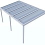 Weiße Terrassenüberdachung Professional, 500x300 cm, mit klarer Polycarbonat-Platte.