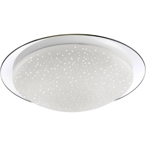 LED-Deckenleuchte Skyler Chrom, Ø 38cm, Sternenhimmel-Optik für Wohnräume & Bad.