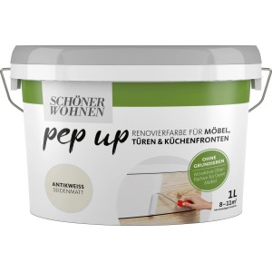 Eimer Schöner Wohnen pep up Renovierfarbe Antikweiß für Möbel, Türen und Küchenfronten.