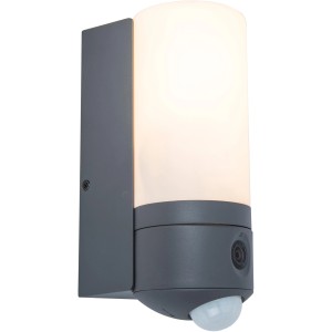 Lutec LED-Kameraleuchte Pollux, anthrazit, mit Bewegungsmelder und Kamera für den Außenbereich.