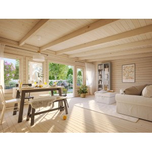 Palmako Lisa Holz-Gartenhaus Natur Pultdach Unbehandelt 530 cm x 380 cm