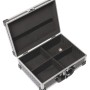 Offener, schwarzer LUX Universalkoffer AKG 120 mit Fächern, ideal zur Werkzeugaufbewahrung.