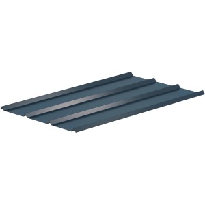 Anthrazitfarbene SDF Dach- und Fassadenplatte aus Aluminium, 585x1180mm.