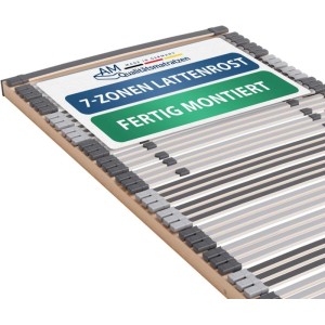 Vormontierter 7-Zonen Lattenrost 90x200 cm von AM Qualitätsmatratzen, Made in Germany.