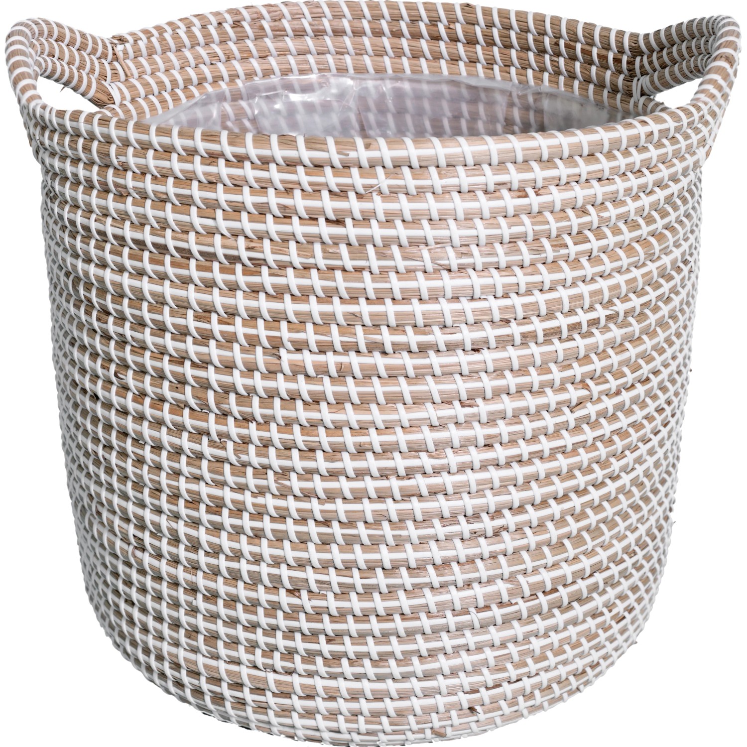 Seegras-Korb mit Henkeln 22 cm x 22 cm x 25 cm Naturweiß kaufen bei OBI