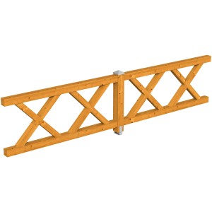 Skan Holz Brüstung Andreaskreuz, 400x84 cm, Fichte Eiche hell, Zubehör für Lauben & Pavillons
