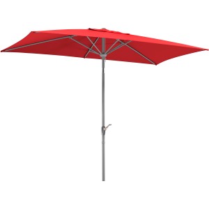 Roter Schneider Marktschirm 300x200 cm mit Knickfunktion für Garten, Balkon oder Terrasse.