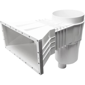 Weißer Steinbach Weithals-Einbauskimmer Grande 1 für Pools aus ABS-Kunststoff.