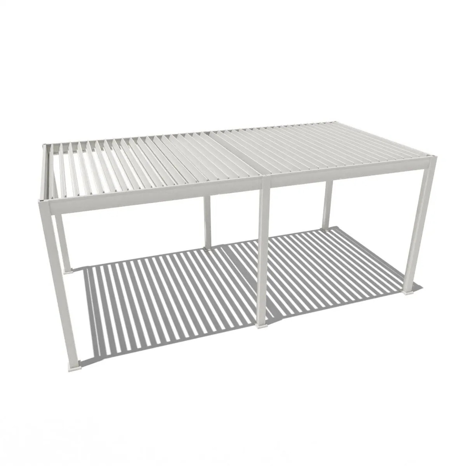 Weide E-Deluxe | elektrische Pergola mit LED | Voll Aluminium | 3 x 6 M | motorisiertes Lamellendach weiß_9