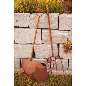 Ferrum Art Deko-Figur Spaten mit Vogel, 95 cm, Edelrost, Gartendeko.