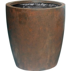 M Collections Pflanztopf Egg Pot Hoch, Ø 28 cm, Rostfarben, ideal für den Garten.
