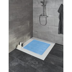 Blaue Kleine Wolke Duscheinlage Arosa, 55x55 cm, mit Saugnäpfen in Dusche.