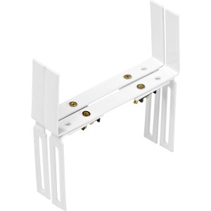 Weißer, verstellbarer Balkonkastenhalter (16-22cm) aus pulverbeschichtetem Stahl, inkl. Schrauben.