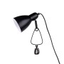 Schwarze Näve Klemmleuchte Mara, 28 cm, mit Metallklemme und Schalter.