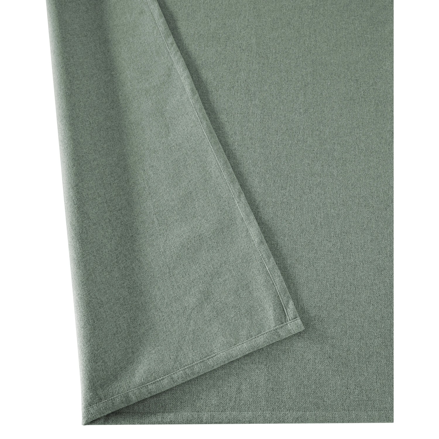 Nahaufnahme des grünen Sehlbach Fertigschals Multiband Blackout Elegance, geeignet für Gardinenstange und -schiene.