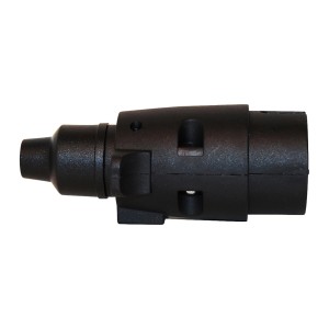 Schwarzer 7-poliger Kunststoff-Stecker für PKW Anhänger, Zubehör für Autoanhänger.