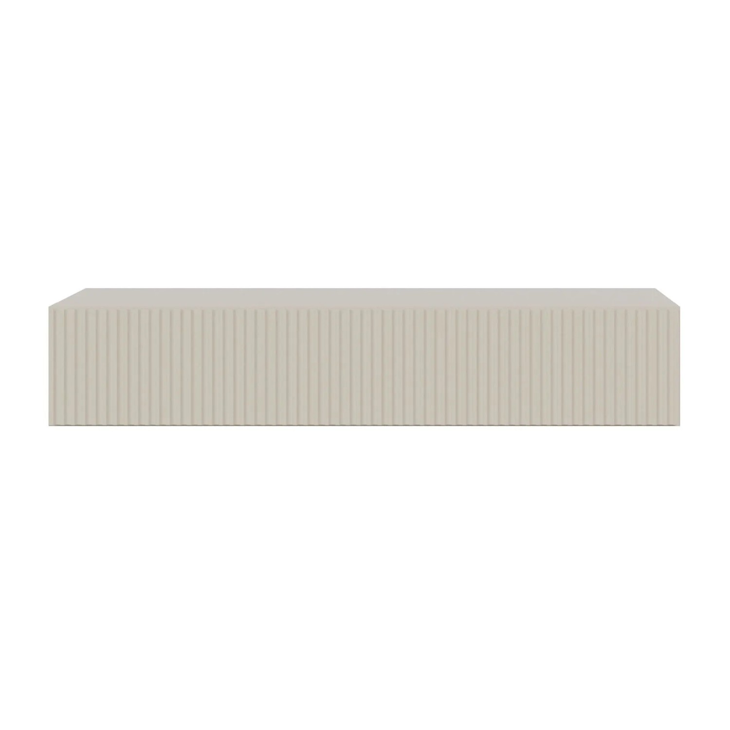 Selsey Veldio Wand-Konsole 90 cm in Greige mit moderner Lamellenfront und integrierter Schublade.