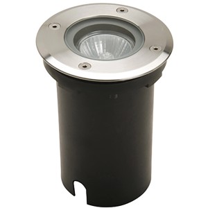 Lutec Berlin Bodeneinbauleuchte aus Edelstahl, 1-flammig, Ø 11 cm.