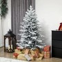 Beflockter HOMCOM Weihnachtsbaum aus Kunststoff, 150 cm, mit Geschenken. Festliche Weihnachtsdekoration.