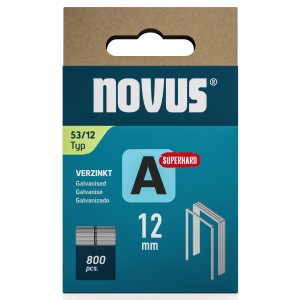 Novus Feindrahtklammern A 53, 12mm, 800 Stück, superhart, verzinkt für Tacker.