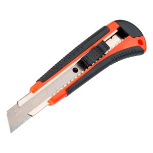 OBI Cuttermesser mit orange-schwarzem Griff und ausfahrbarer Klinge.