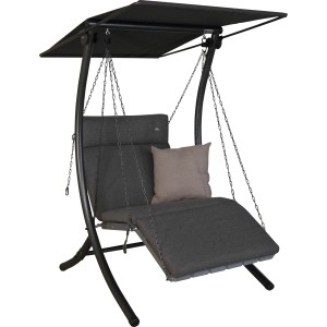 Angerer Hollywoodschaukel 1-Sitzer Luxus Smart Stone mit verstellbarem Sonnendach und Liegefunktion.