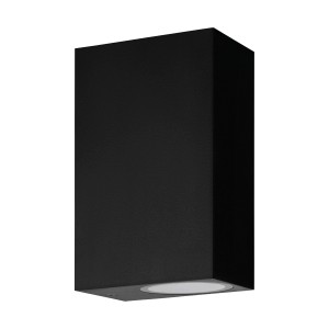 Eglo Wandleuchte Scogliera-E 2-flammig eckig 14 cm x 7 cm Schwarz