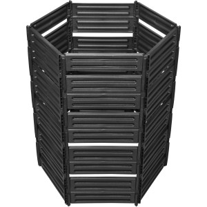 Schwarzer Garantia Steckkomposter Air-King, 1100 L, aus Recyclingkunststoff. Komposter für den Garten.