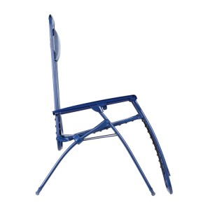 Blauer Relaxsessel R CLIP Batyline® CB Indigo aus Stahlrohr, verstellbar für Garten & Terrasse.