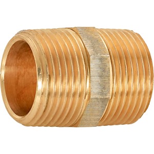 Gewinde-Doppelnippel 33,3 mm (R 1) Rotguss