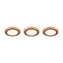3er Set Trio LED Einbauleuchten Argus, chromfarbene Deckenspots mit Farbwechsler.