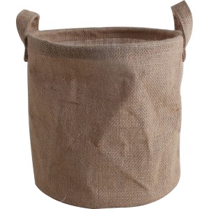 Runder Jute Korb (28,5 cm) mit Henkeln für Garten & Wohnbereich.