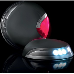 Flexi LED-Leuchtsystem, schwarz, für Hundeleinen, mit Front- und Rückstrahler.
