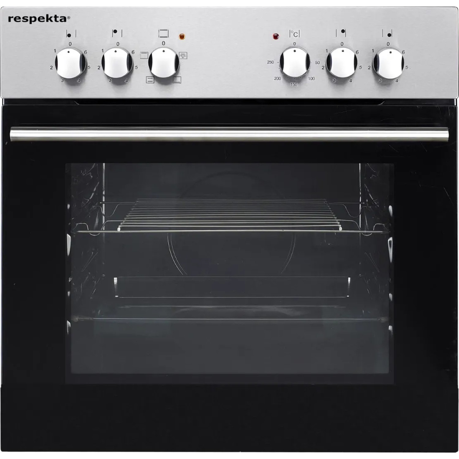 Respekta Einbauherd-Set: Elektroherd mit Kochfeld in Edelstahl-Optik für die Küche.