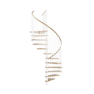 Weiße Minka Spindeltreppe Spiral Wood Eiche, 120 cm Durchmesser.