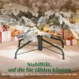 Stabiler, beflockter Weihnachtsbaum mit grünem Metallfuß und Geschenken. Ideal für Weihnachtsdekoration.