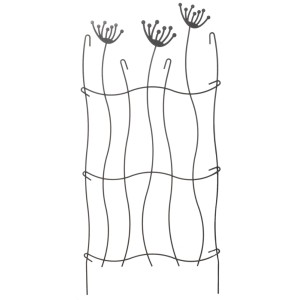 Graues Rankgitter Pusteblume, 126 cm hoch, aus Metall für Kletterpflanzen im Garten.