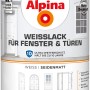 Alpina Weißlack für Fenster & Türen, seidenmatt, 2 Liter Dose. Wetterfester Lack mit hoher Deckkraft.