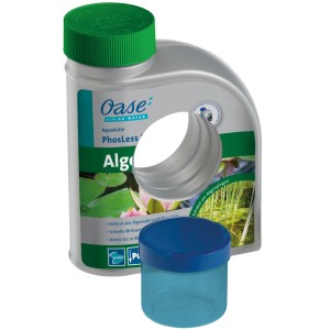 Oase AquaActiv Algenschutz PhosLess Direct 500ml mit Dosierhilfe zur Teichpflege.
