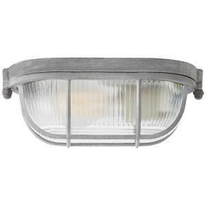 Betongraue Brilliant Deckenleuchte Bobbi, Metall/Glas, 8,5x21x10,5cm. Deckenlampe im Industrie-Stil.