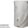 Garantia Regentonne Woodstock Baumstamm 400 l Greywood mit Wasserhahn und Schlauch.