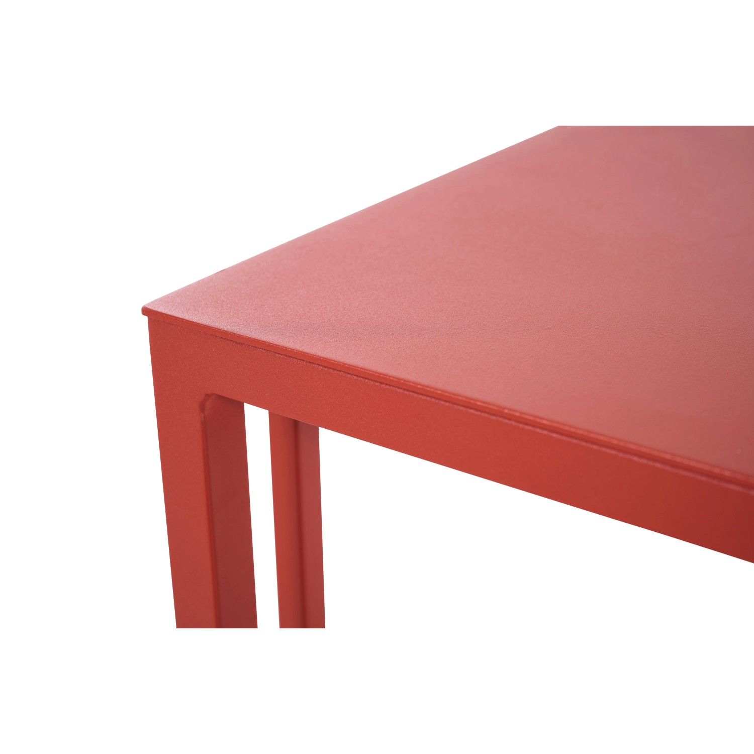 Rechteckiger, roter Siena Garden Gartentisch (33,5x40cm) aus Aluminium, Detailansicht.