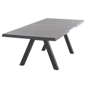 Ausziehbarer, rechteckiger Siena Garden Gartentisch Tirana, Titan, 100x260 cm.