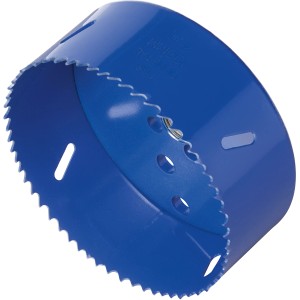 Blaue LUX Bi-Metall Lochsäge, Ø 105 mm, für Holz, Metall und Aluminium.