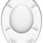 Weißer Schütte WC-Sitz Red Starfish mit Absenkautomatik, Holzkern. WC-Sitze für Standard WC Becken.