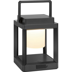 Solar-LED-Laterne Schwarz Eckig 13,5 cm x 13,5 cm x 18 cm