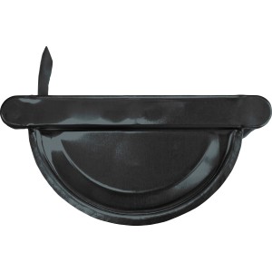 Rinnenendstück links, NW 100, Anthrazit (RAL 7016) für Metall-Dachrinnen.