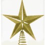 Goldene Baumspitze Stern (28 cm) mit Glitter für den Weihnachtsbaum.
