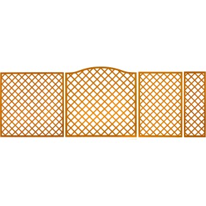 Sichtschutzzaun Nancy, pinienfarben, aus Kiefernholz, 180x180 cm, Rankhilfe.